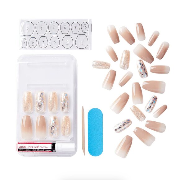 Kiss Gel Fantasy Nails Long Length - Hard To Forget - Picture 3 of 7